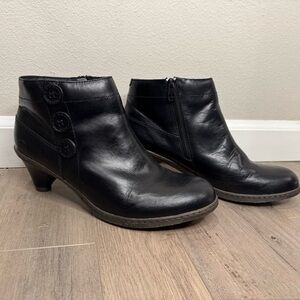 Dr. Martens Jenna Dia Black Smooth Leather Booties Ankle Boots Size 11